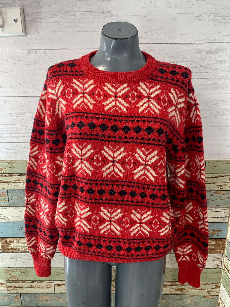 80’s Holiday Crew neck Sweater - Hamlets Vintage