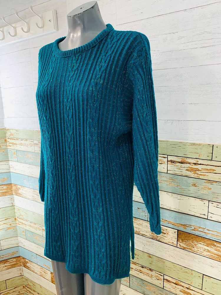80’s Acrylic & lurex Long Sleeve Short Dress Sweater  By Diane Von Furstemberg - Hamlets Vintage