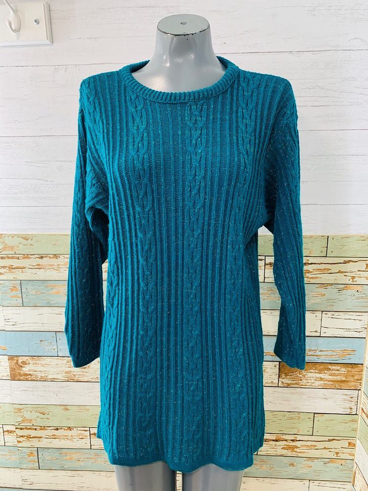 80’s Acrylic & lurex Long Sleeve Short Dress Sweater  By Diane Von Furstemberg - Hamlets Vintage