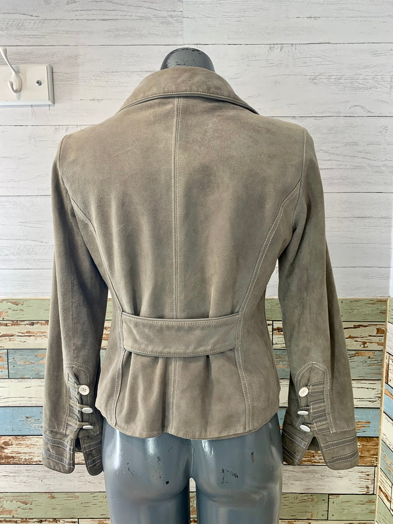 00’s Gray Suede Jacket by Zac Posen - Hamlets Vintage