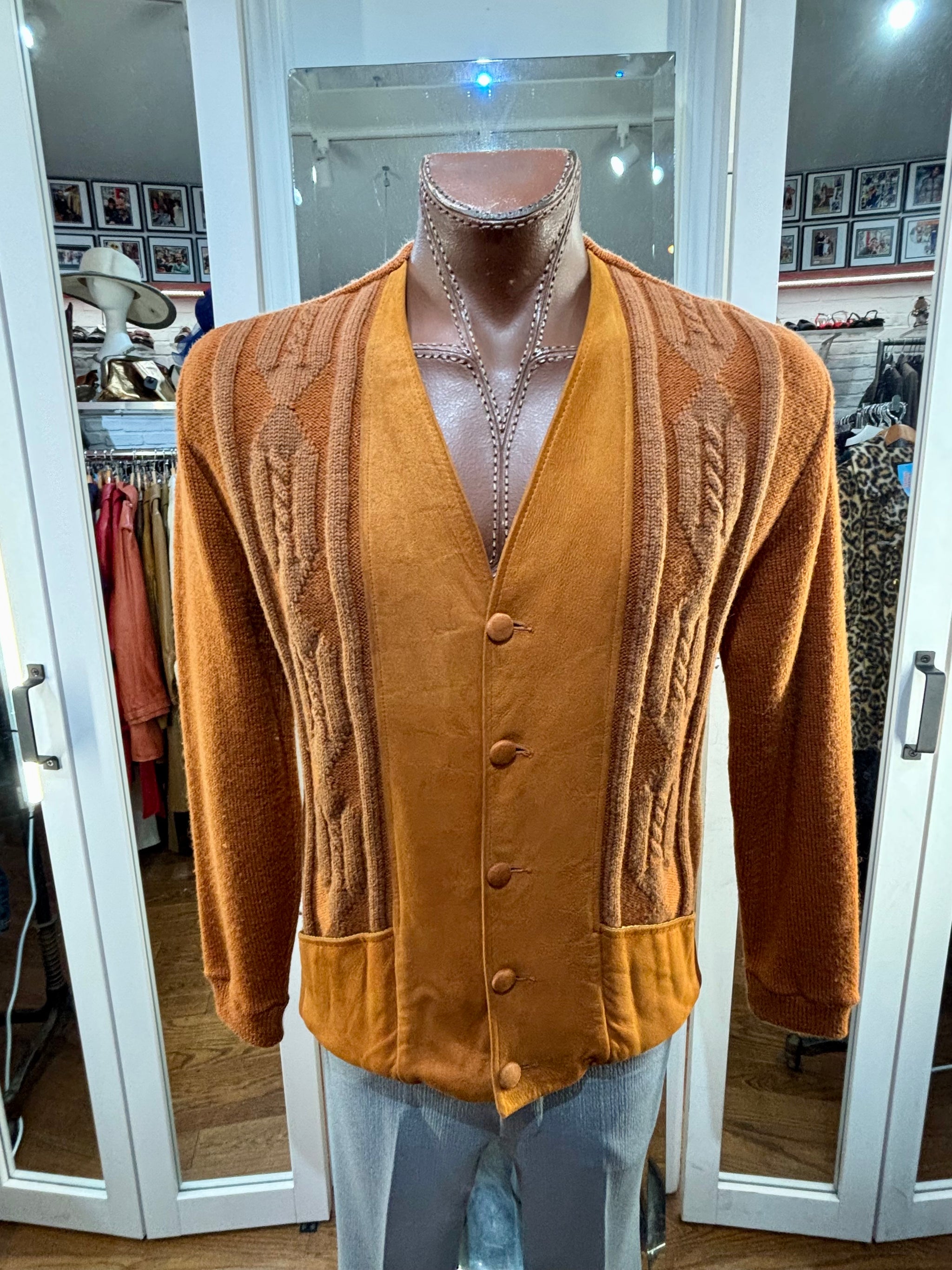 トップス 60-70s TOWN CRAFT ALPACA WOOL cardigan Towncraft cardigan, brown