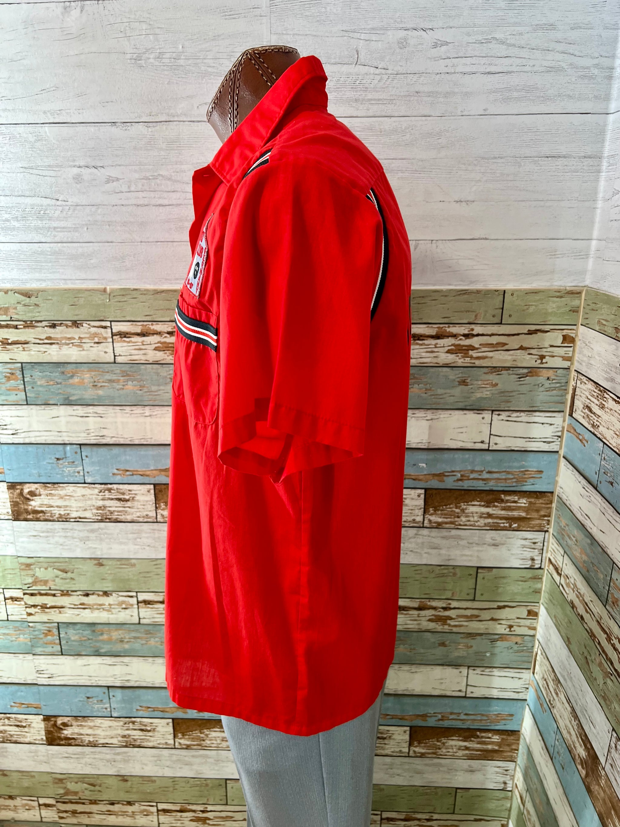 60's Red Bowling Shirt By Hilton