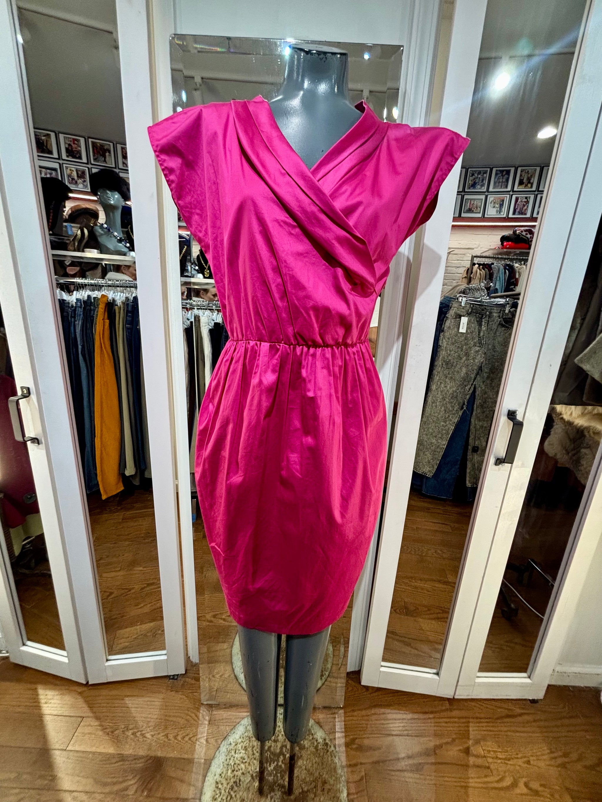 90's Going 60's Hot Pink Dress By Maxmara  Hamlets Vintage