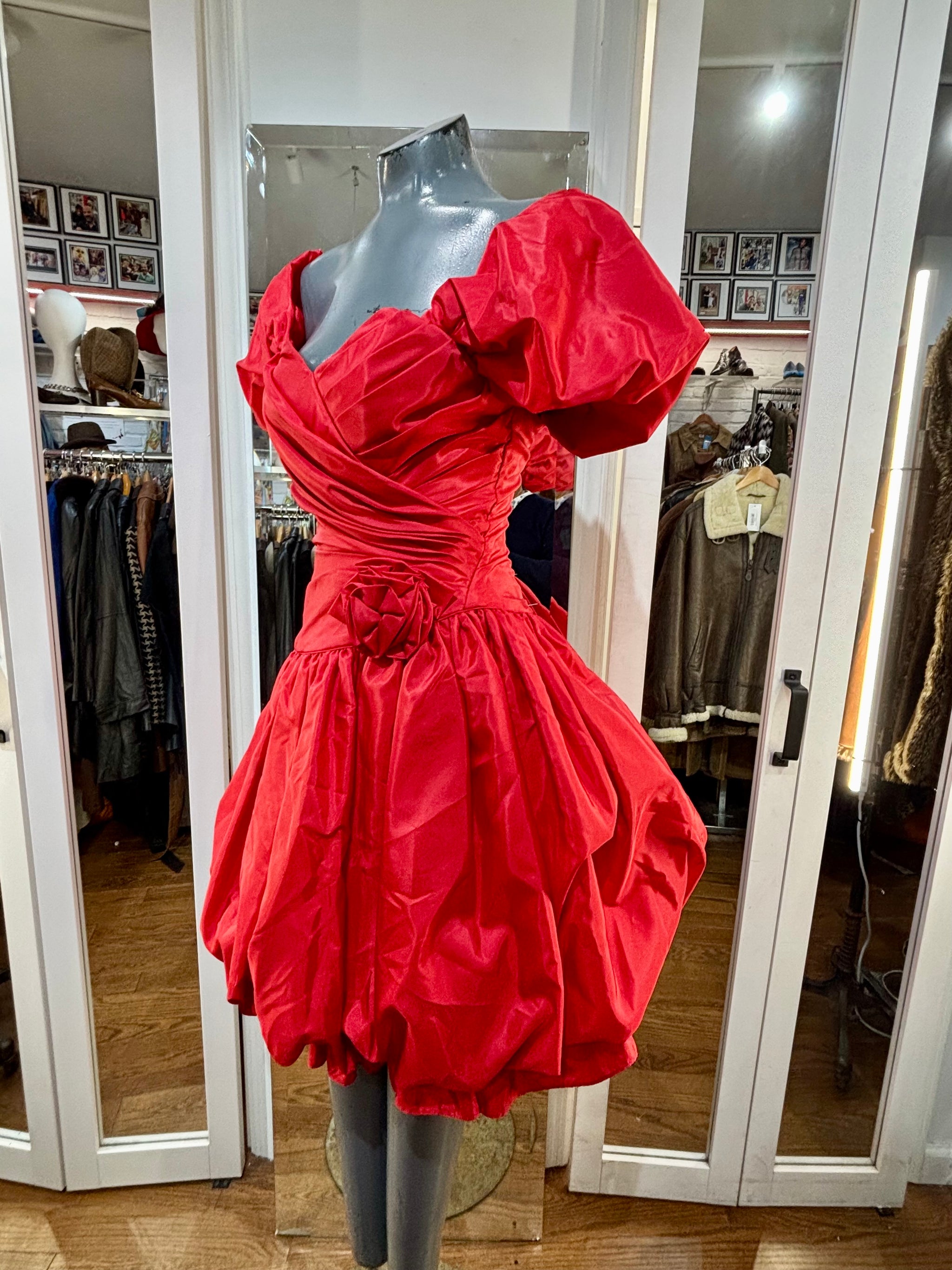 red boutique dress 80’s Red Party Dress