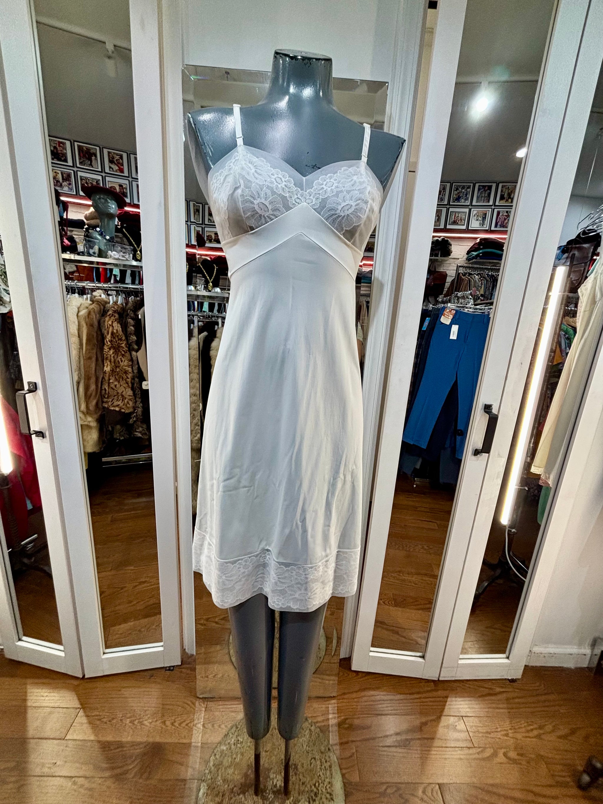 slim fit dress slacks 60's Off White Slip Dress With Lace Detailing By Vanity Fair – Hamlets  Vintage