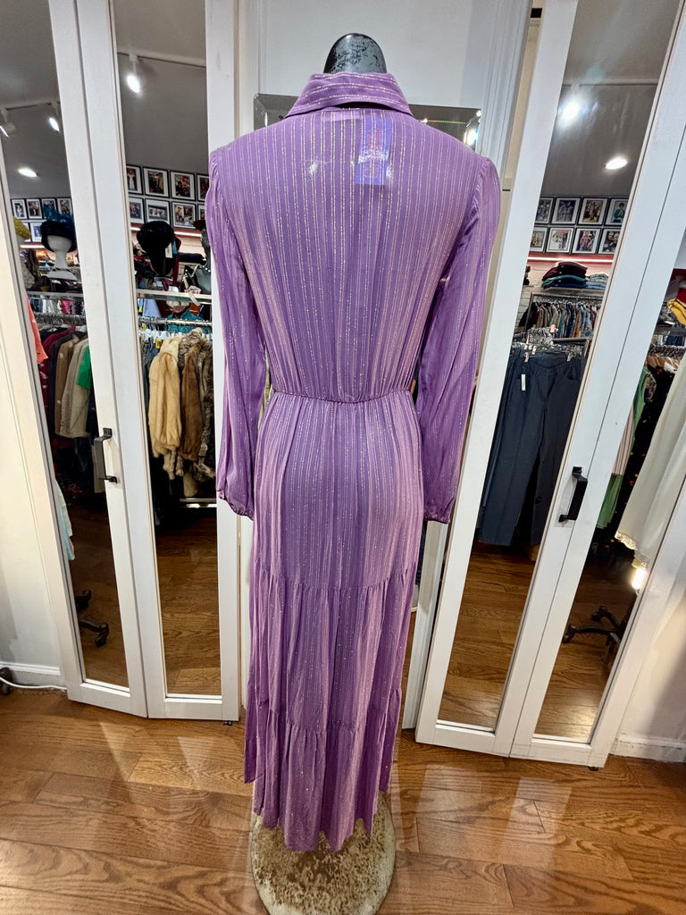 lilac sheer dress Milla Women's Sheer Sleeves Maxi Tulle Dress