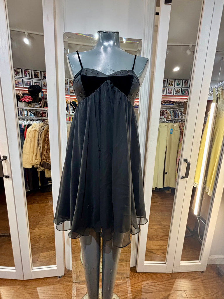 90s black mini dress 90s Baby Satin Mini Dress Black