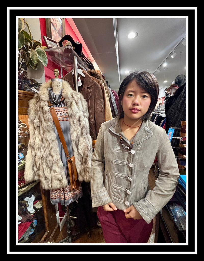 00’s Gray Suede Jacket by Zac Posen - Hamlets Vintage