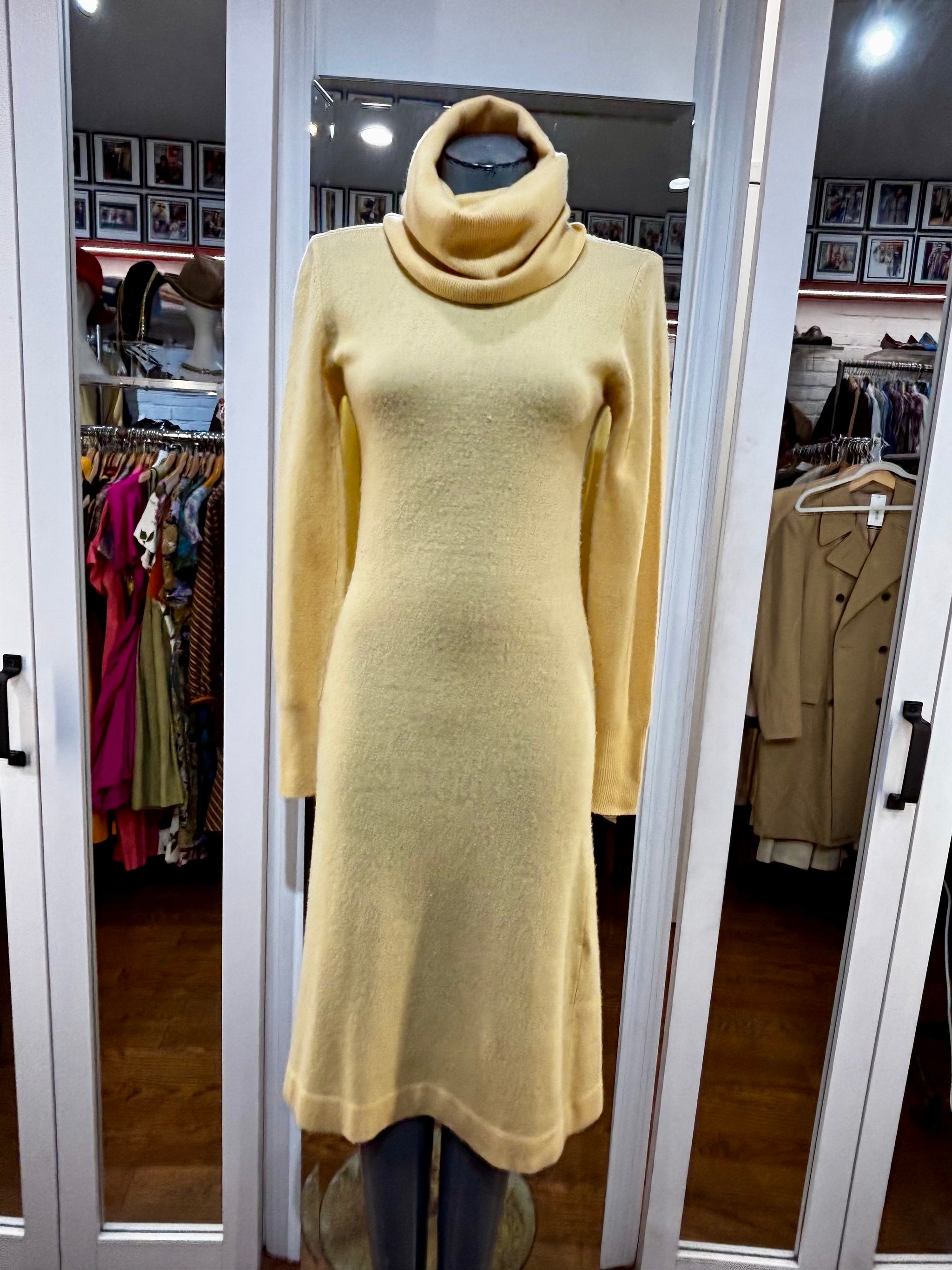 beige cashmere dress FTC Cashmere Mockneck Ribbed Dress - Shop Online at BEIGE