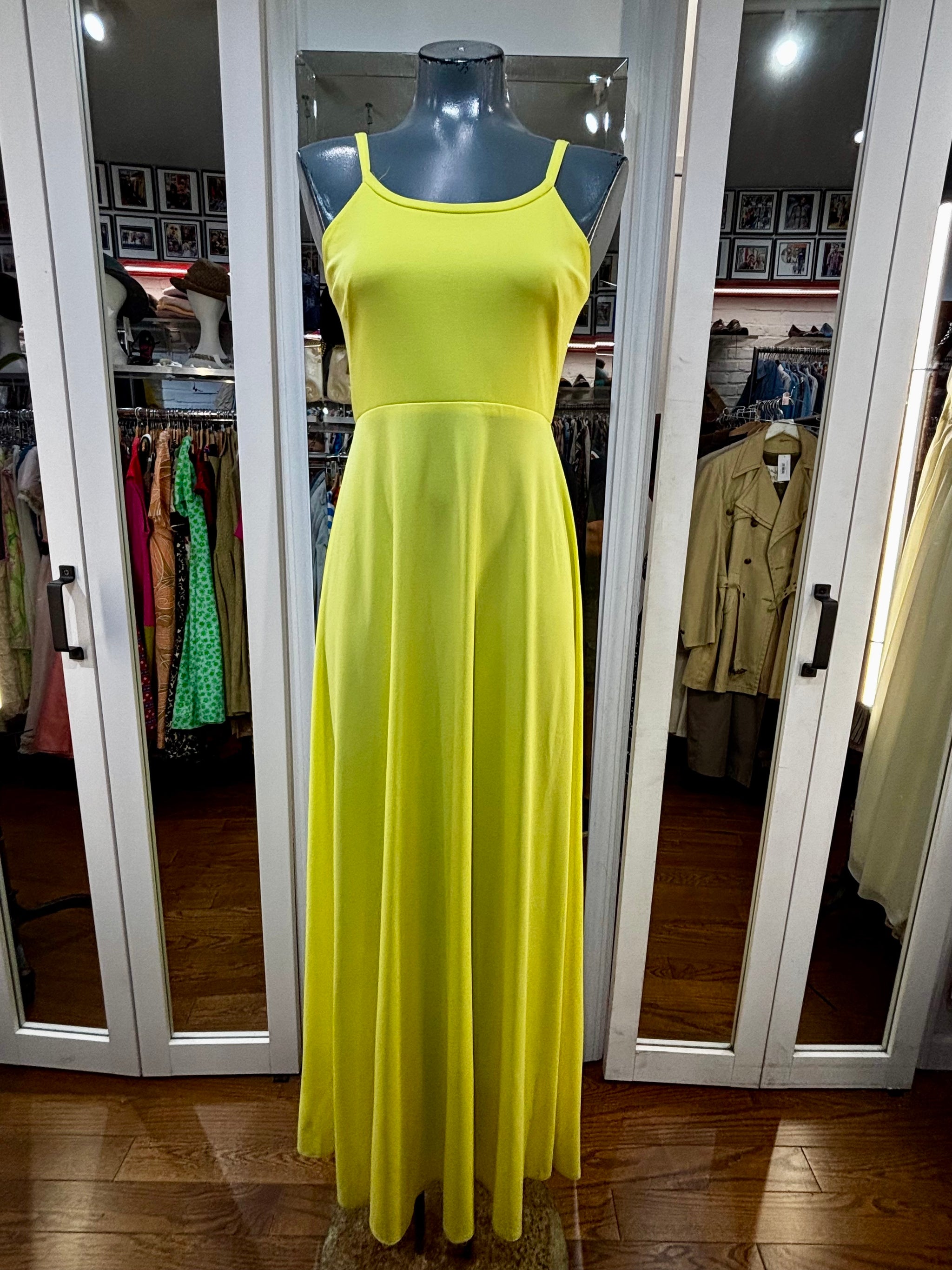 canary yellow maxi dress 70's Canary Yellow Maxi Strap Dress By The House Of Bianchi – Hamlets  Vintage