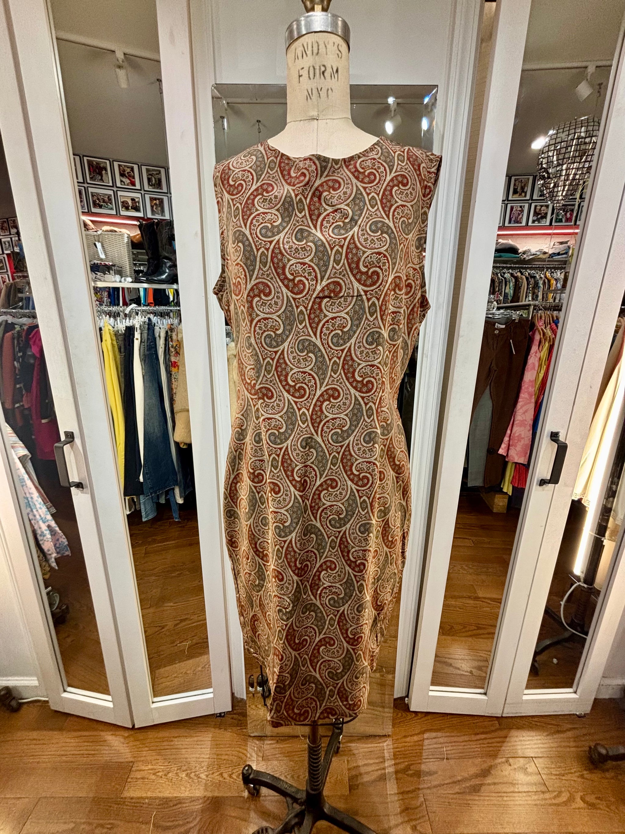 60's Brown Parley Non Sleeve Shift Dress – Hamlets Vintage