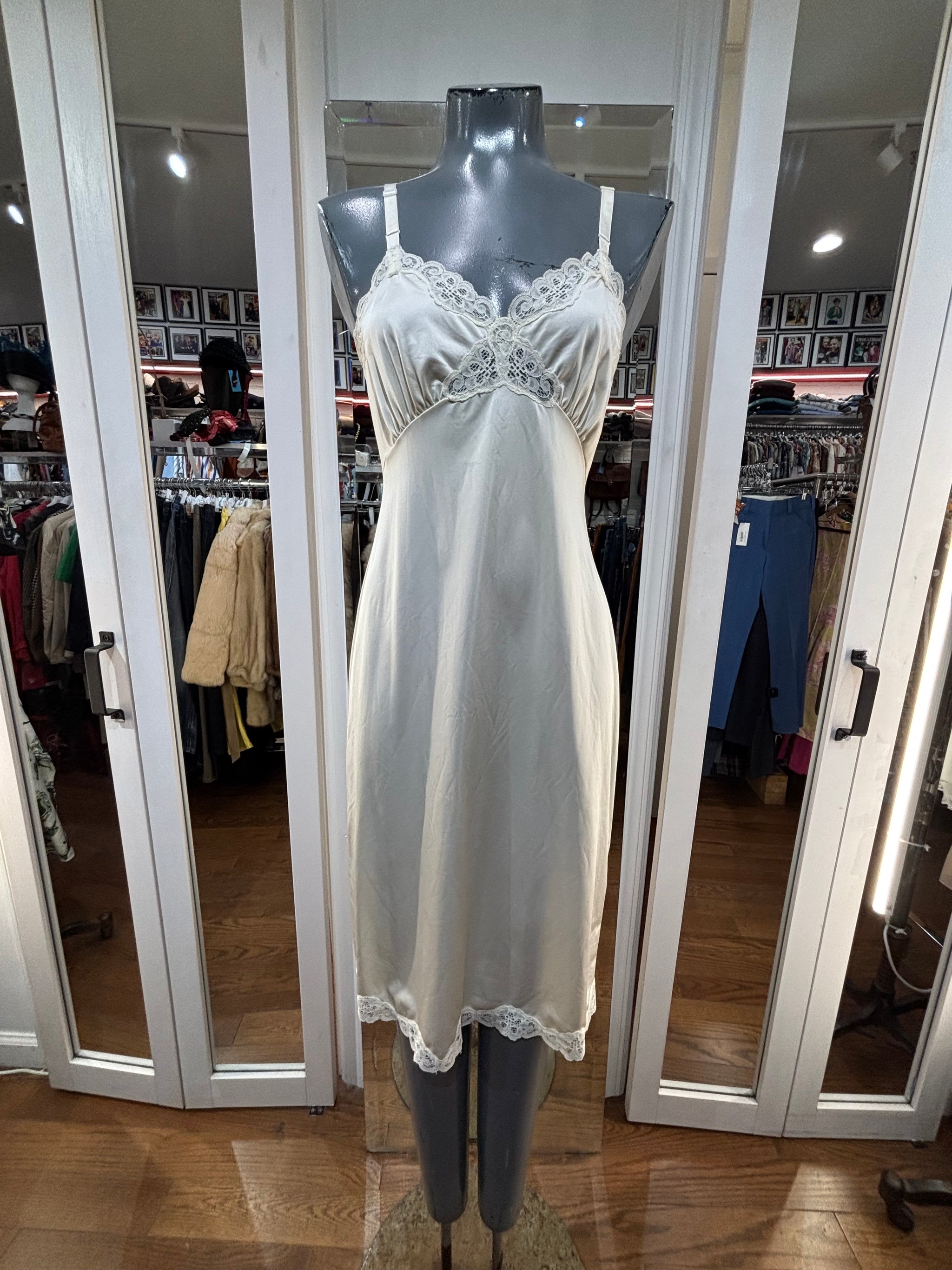 beige lace slip dress Beige Satin Lace Side Slit Slip Dress PinkBlush