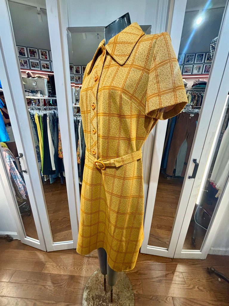 60's Mustard Tartan Shift Dress With Cab Sleeves – Hamlets Vintage