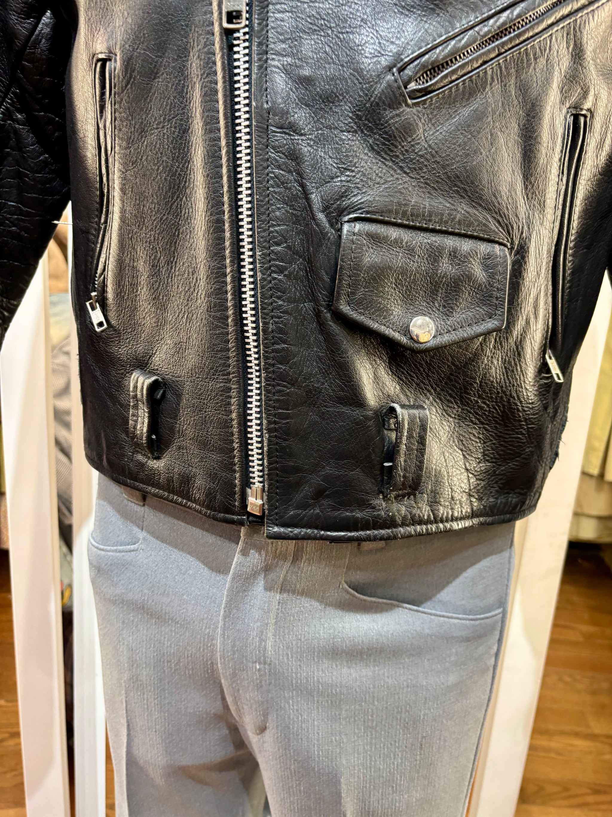 90's Black Leather Biker Jacket By Zony Inc – Hamlets Vintage