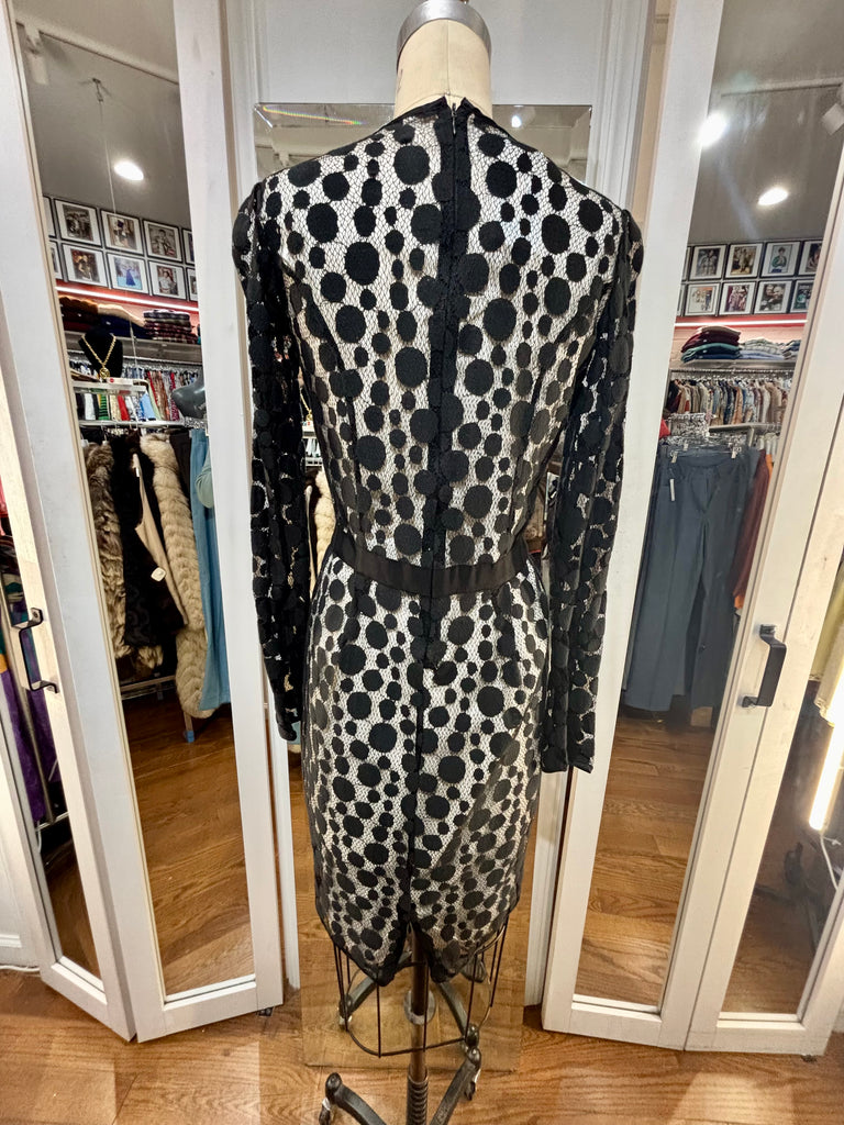 polka dot sheer sleeve dress Buy Rotate Black Polka Dot Sheer Long-Sleeve Mini Dress from Next USA