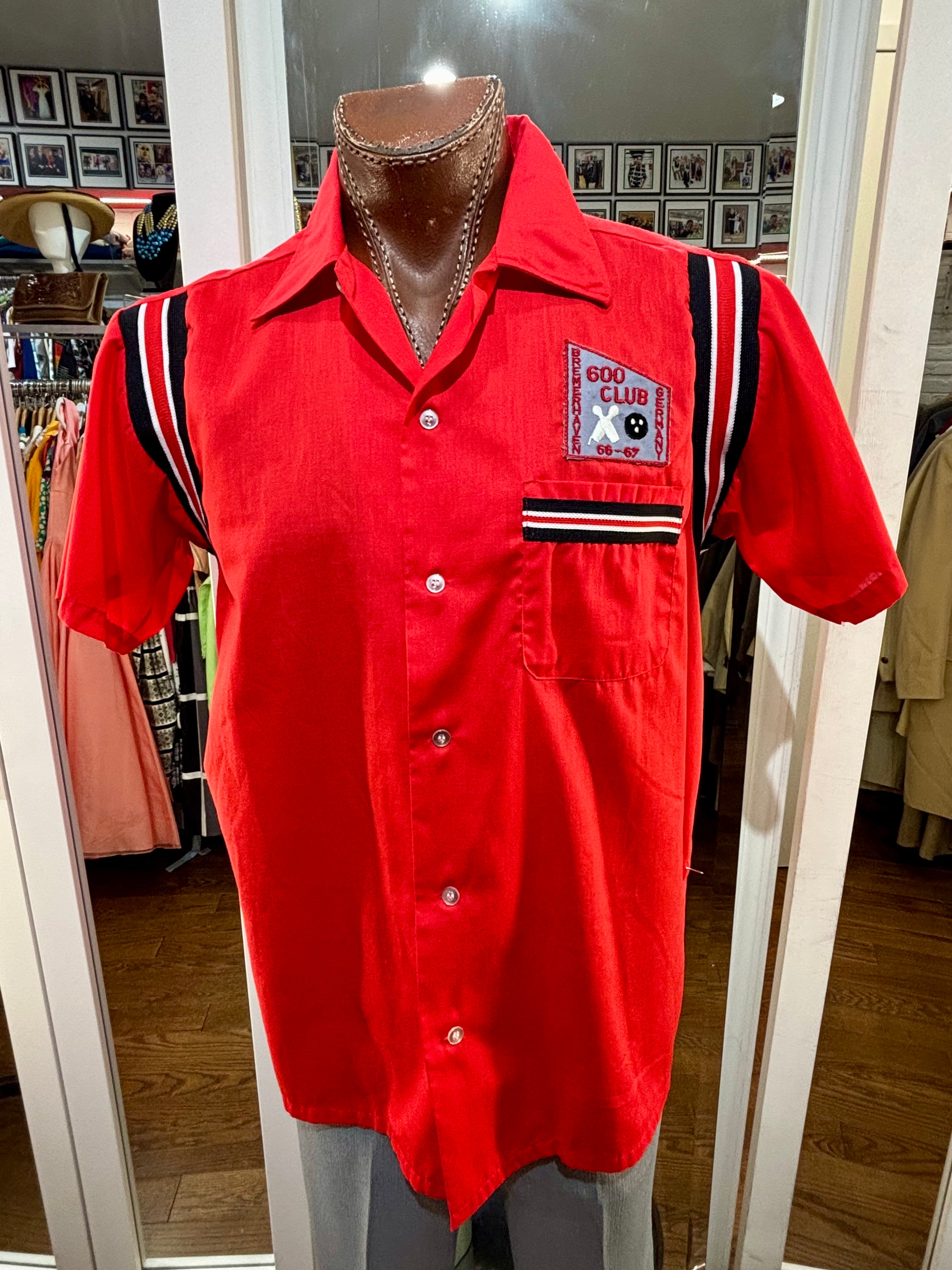 60's Red Bowling Shirt By Hilton