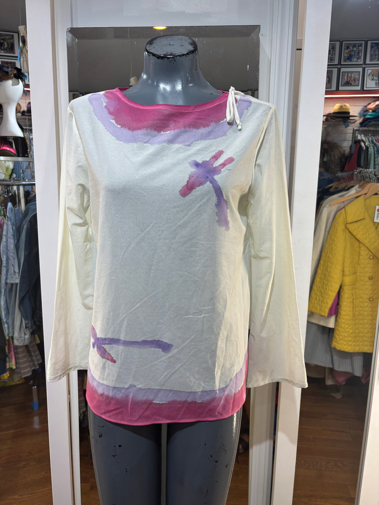 70’s Sheer Watercolor Blouse - Hamlets Vintage