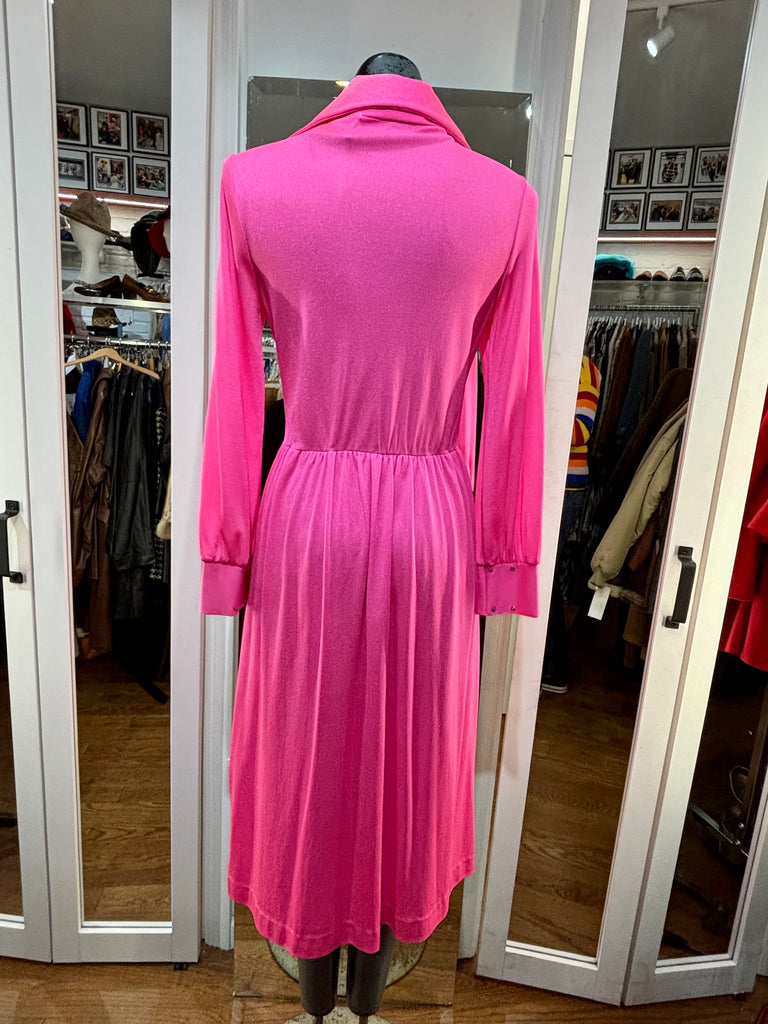 70's Hot Pink Long Sleeve Dress Hamlets Vintage 70's Hot Pink Long Sleeve Dress Hamlets Vintage