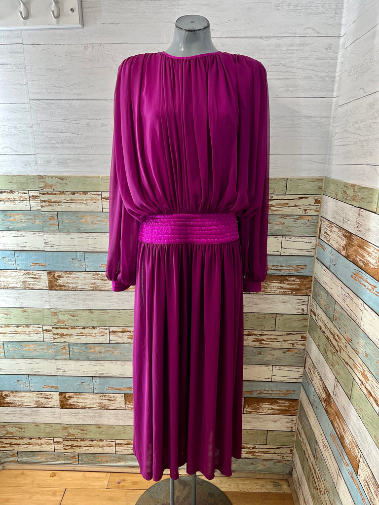 zara purple pleated dress LONG FLOCKED TULLE DRESS - Purple