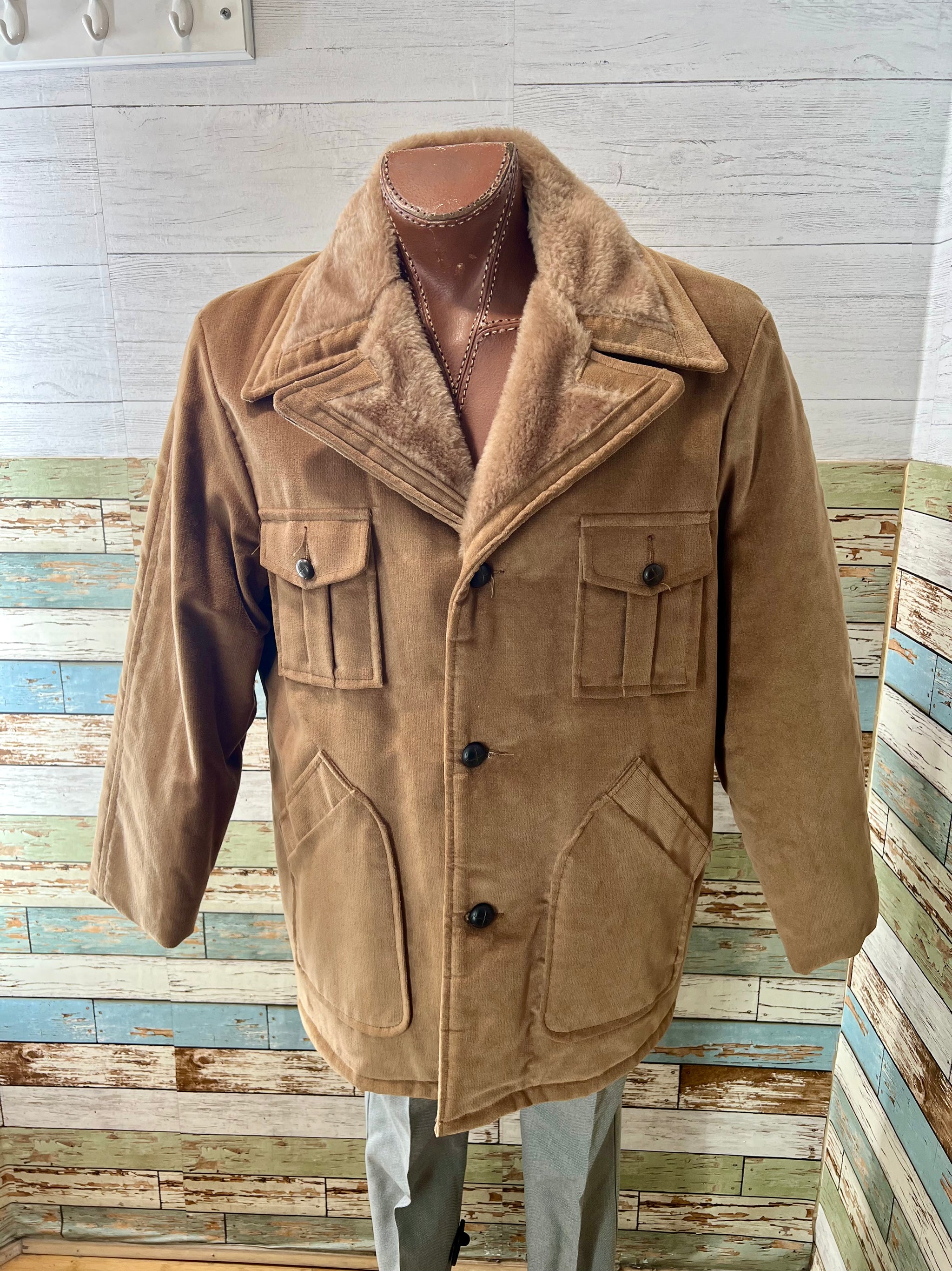 70s Light selling Grayish Brown Patch Pocket Jacket