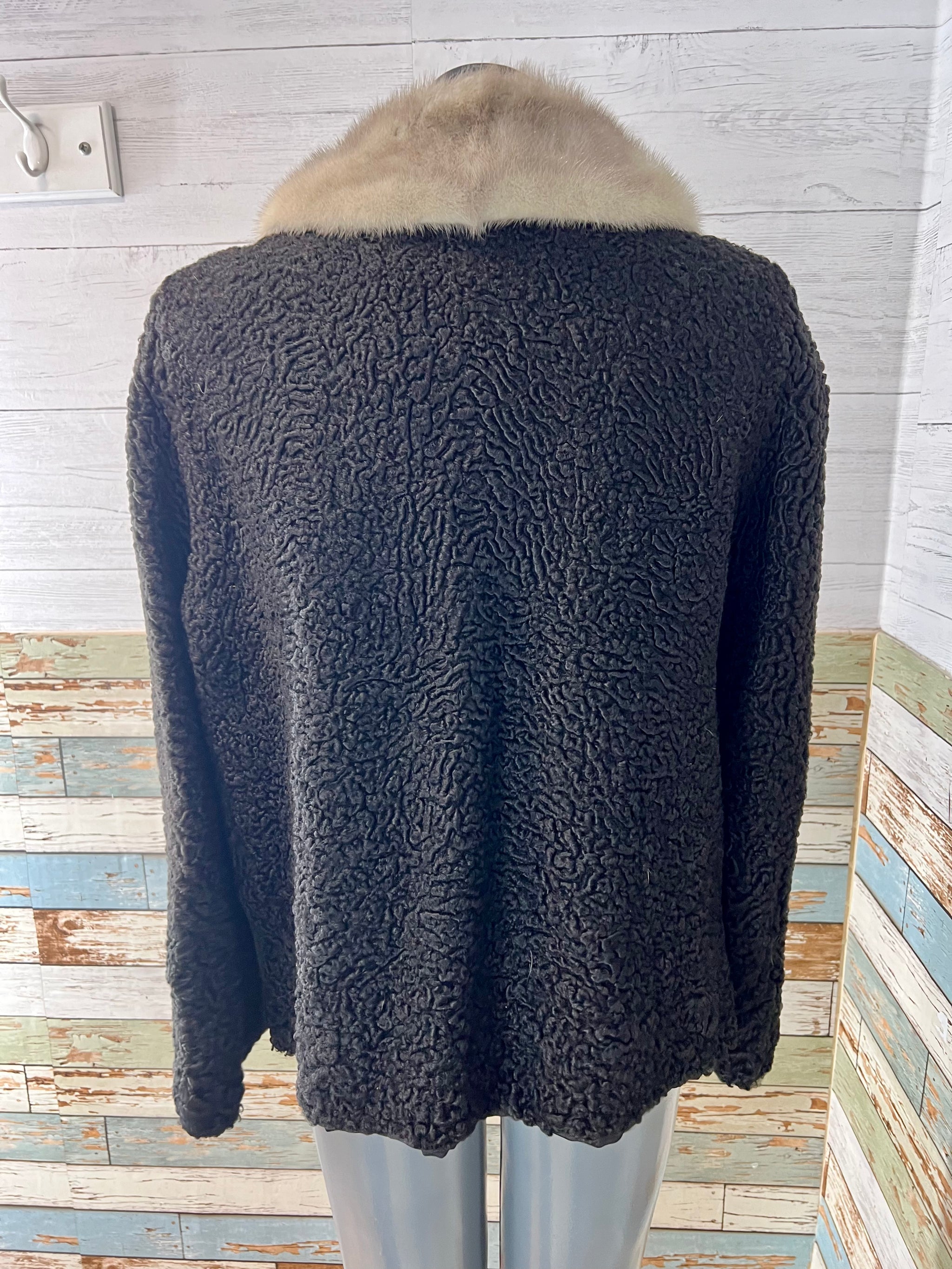 60s Lama far wool reversible coat ウール 60s Lama far wool