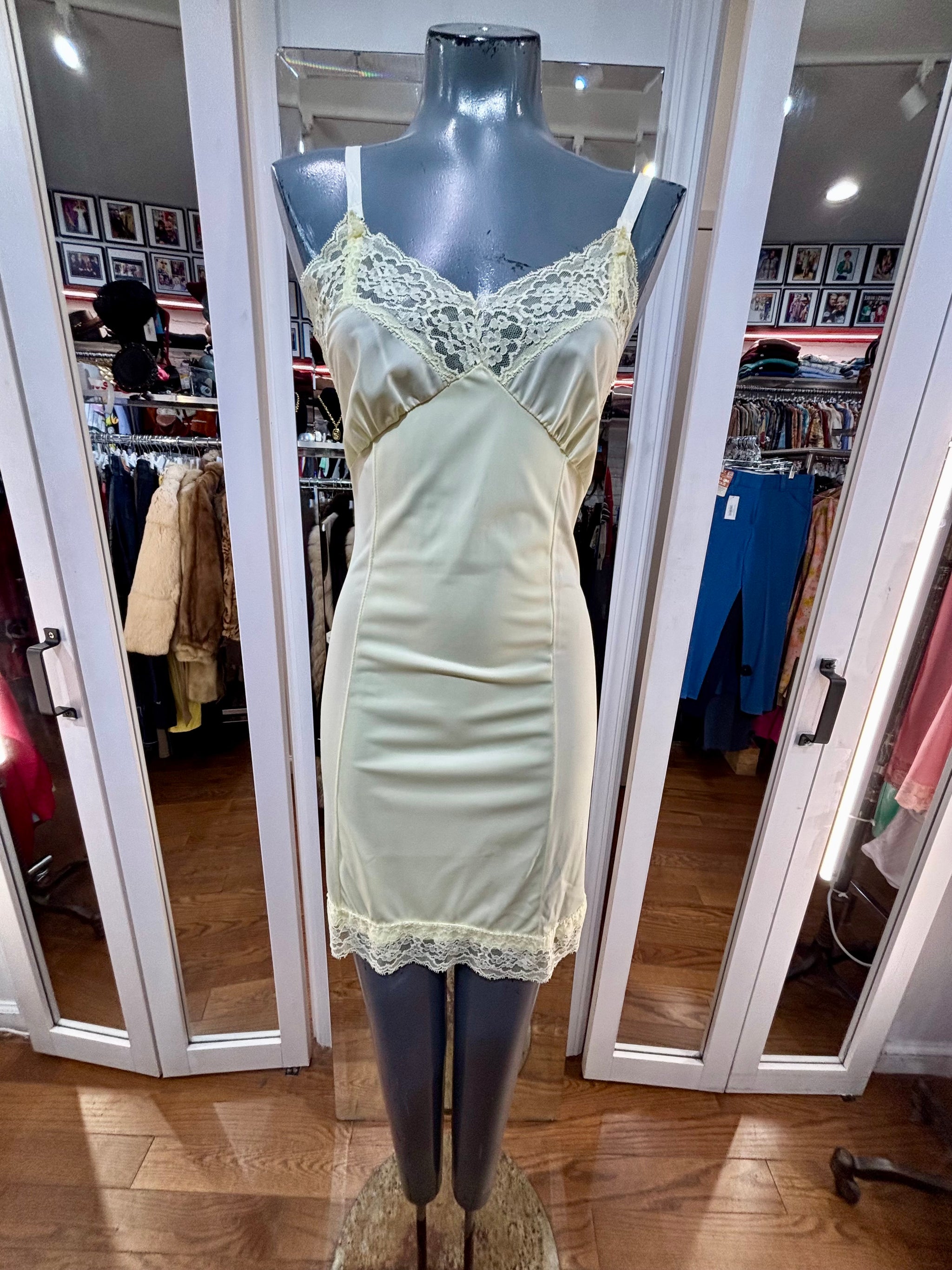 vintage slip dress 60's Red Slip Dress With Lace Detailing By Artist Model – Hamlets Vintage