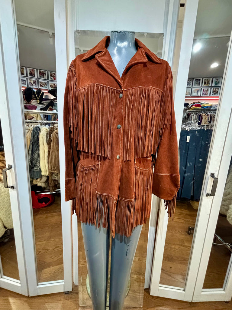70's Rust Fringe Suede Western Jacket By Joo Kay – Hamlets Vintage