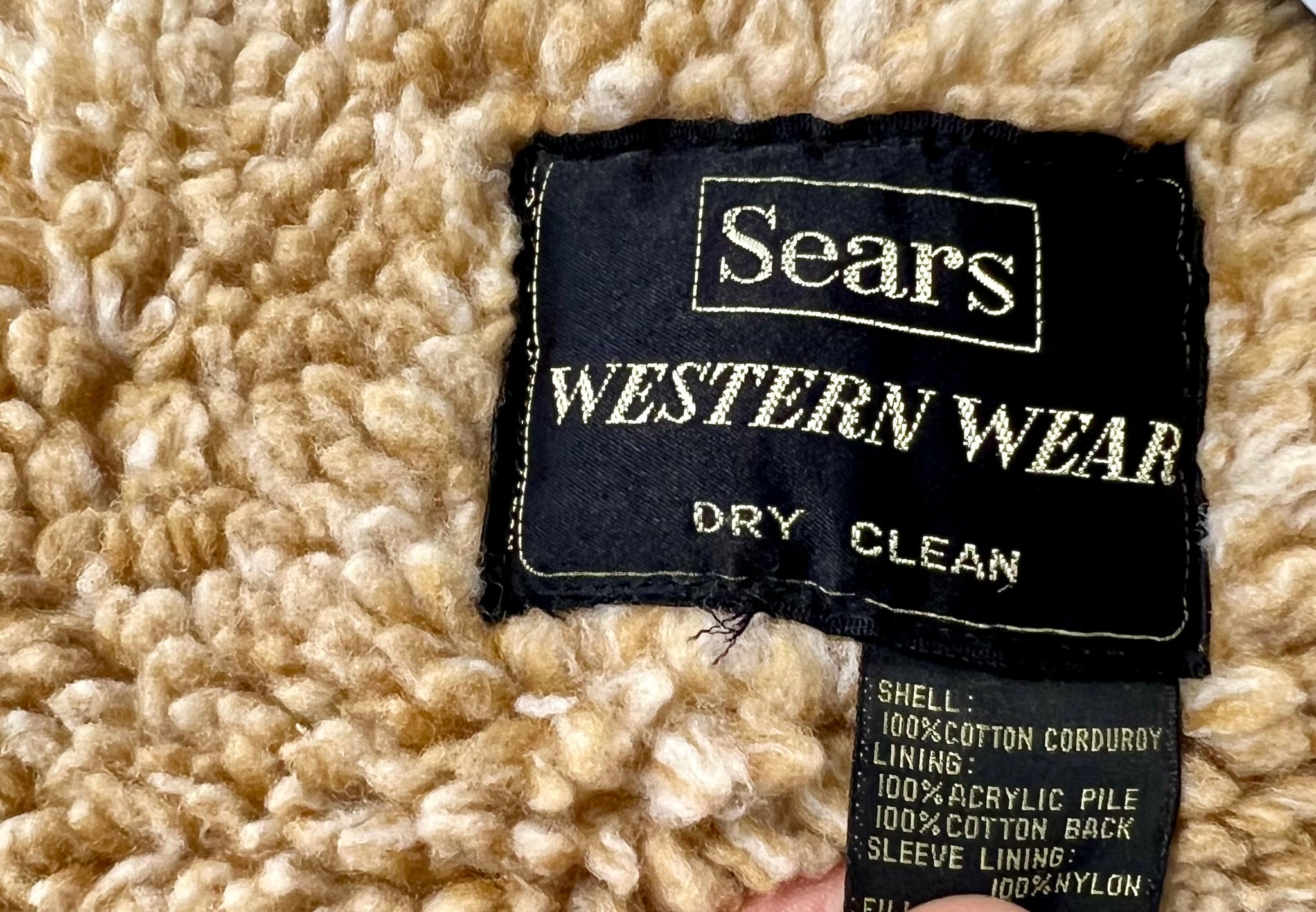 70's Brown Corduroy Western Coat With Faux Shearling Lining