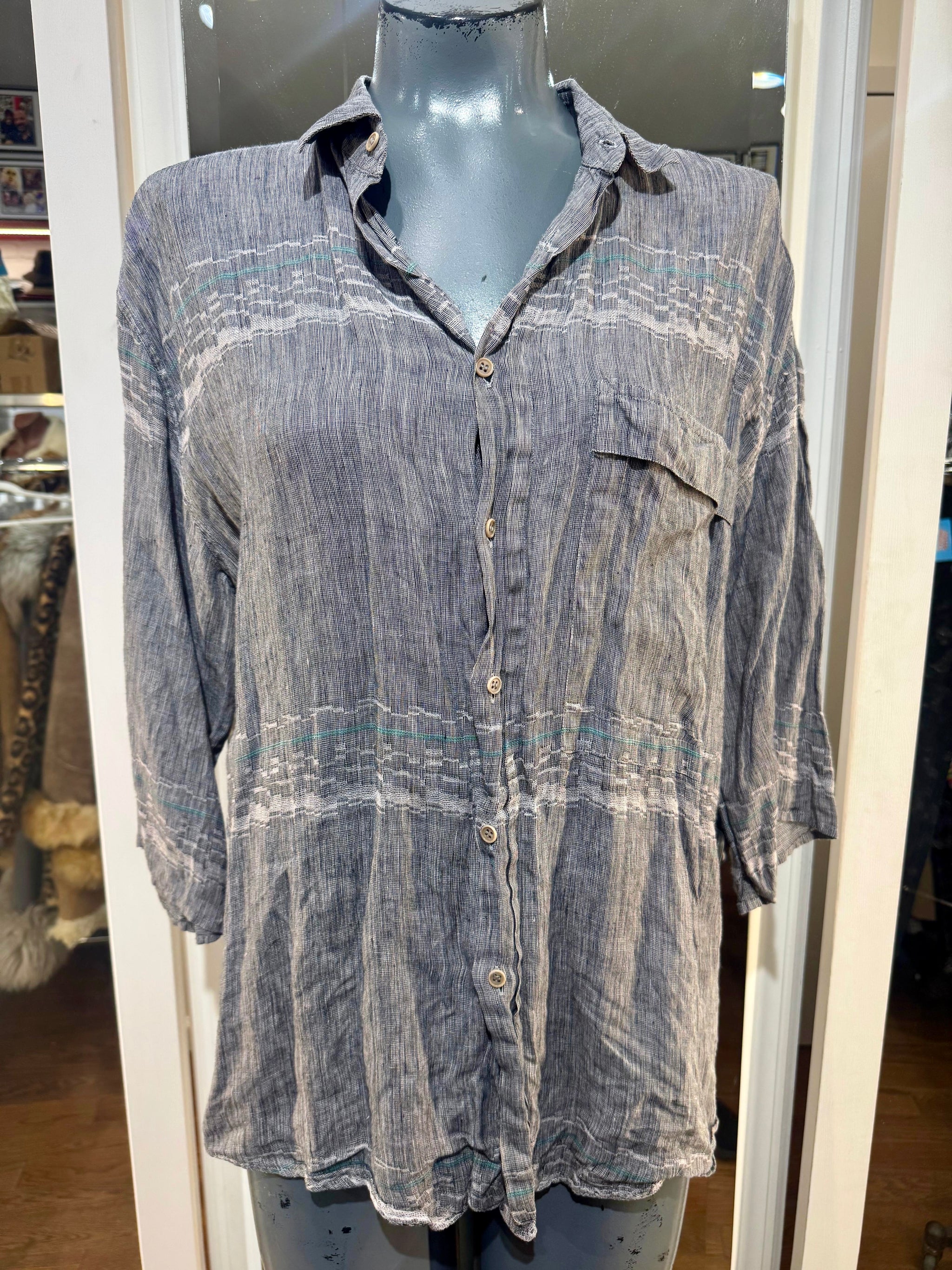 Versace Gianni Vintage 90s | Linen GIANNI VERSACE Shirt Cotton 