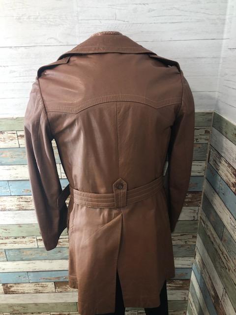 70’s Leather Trench Coat - Hamlets Vintage