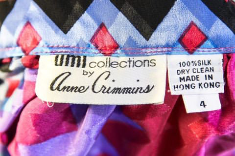 80s - Multicolor Silk Print Mini Skirt - Hamlets Vintage