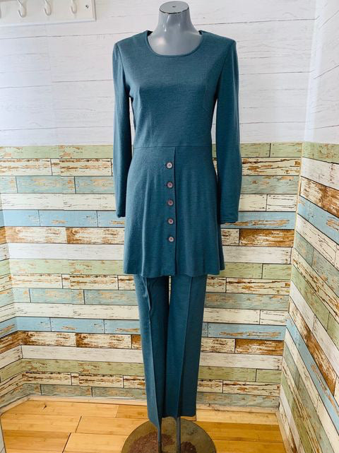 70s Pant & long Sleeve Knit Tunic 2 Piece Set By Clobber Of London - Hamlets Vintage