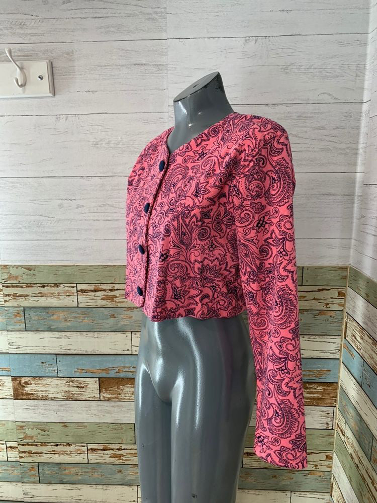 90s Crop Paisley Blouse  By Bonkers Of California - Hamlets Vintage