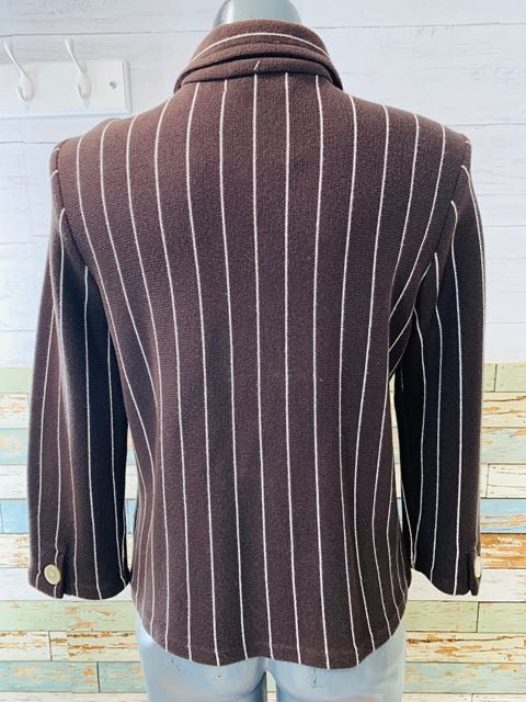 00’s Double Breasted Knit Stripe Short Jacket By Ralph Lauren - Hamlets Vintage