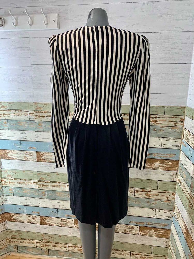 90s Asymmetrical Stripes With Solid Plead Skirt By Choon California - Hamlets Vintage