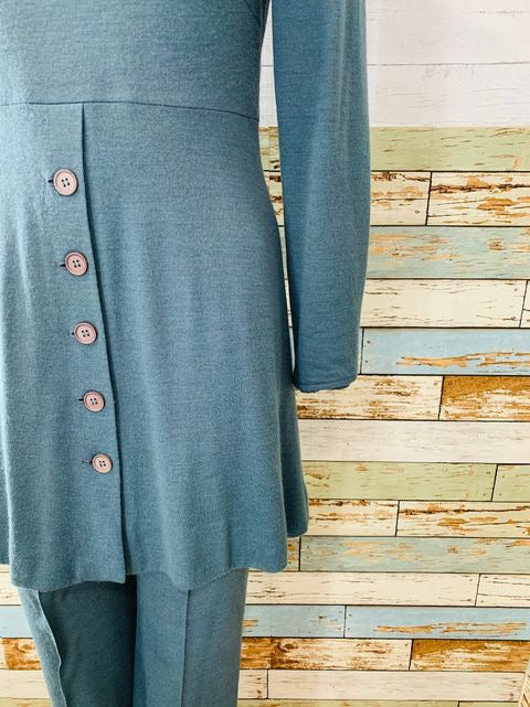 70s Pant & long Sleeve Knit Tunic 2 Piece Set By Clobber Of London - Hamlets Vintage