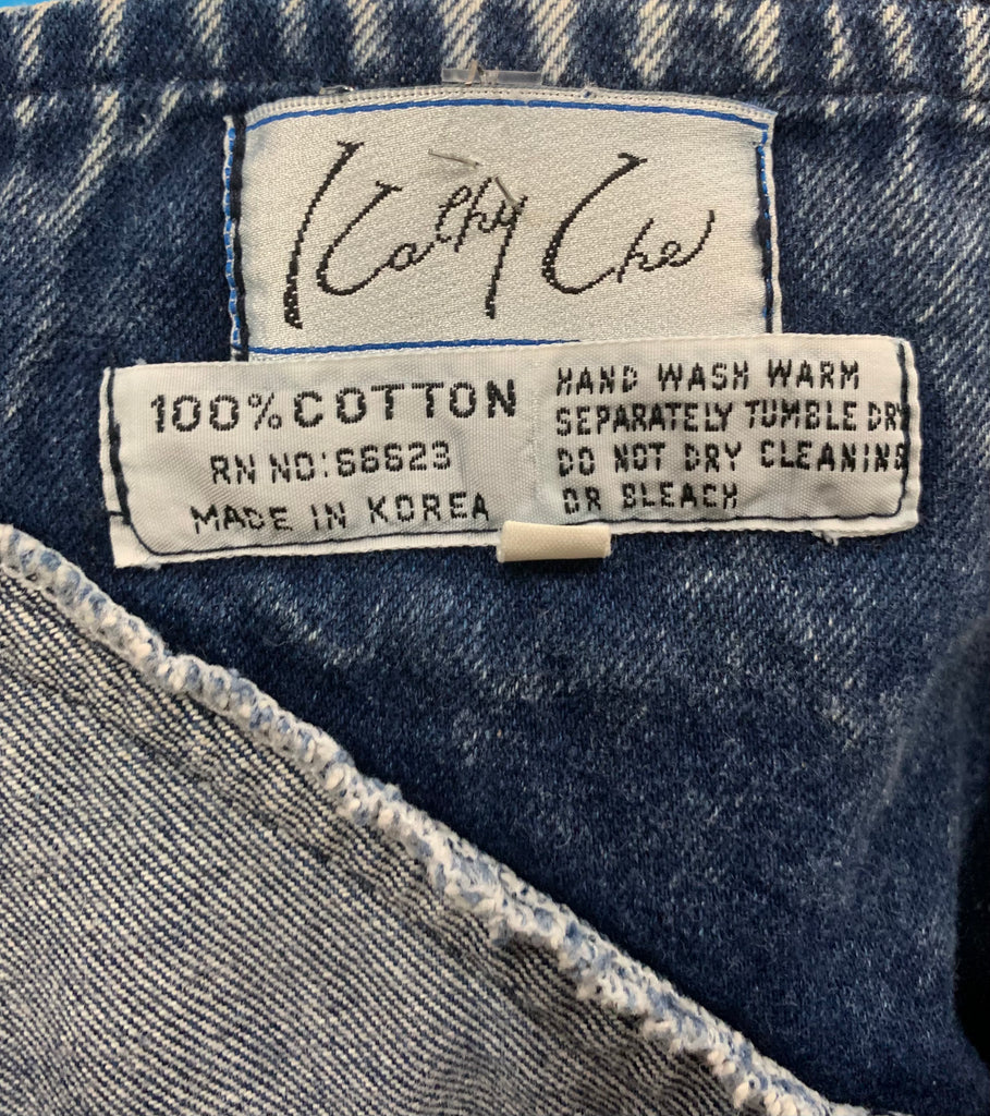 90’s Blue Cotton Jean Skirt - Hamlets Vintage