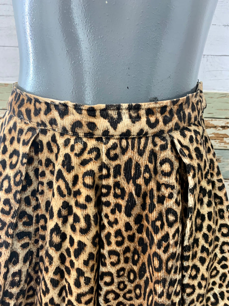 50’s Corduroy Chettah Print Skirt - Hamlets Vintage