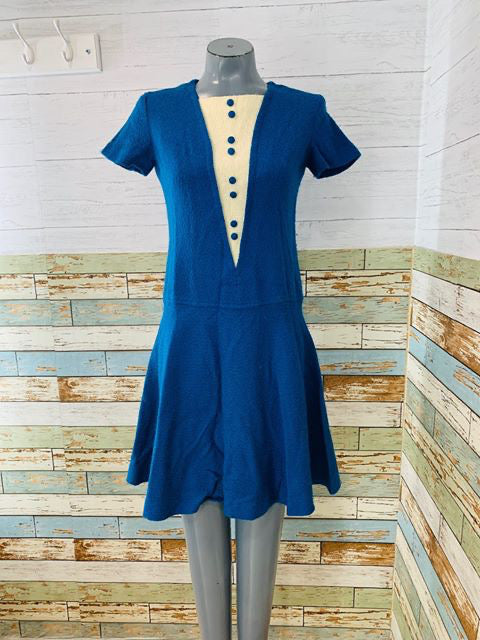 60s - Drop Waist Wool Short Dress - Hamlets Vintage