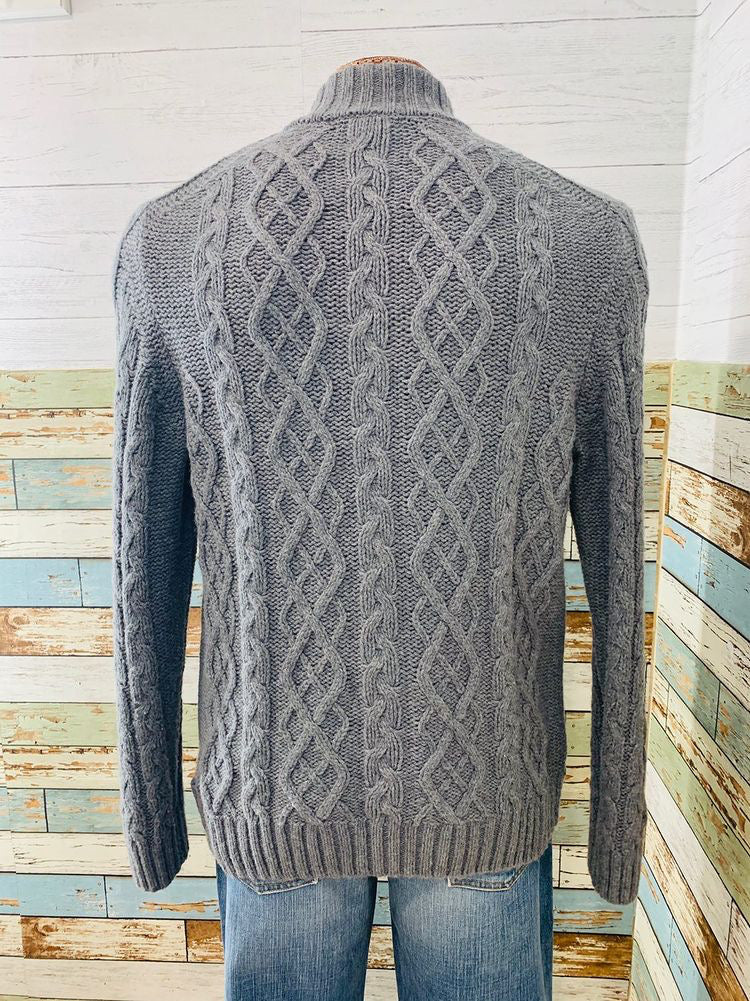 90s Crewneck Gray Men’s Knit Sweater  By Brooks Brothers - Hamlets Vintage