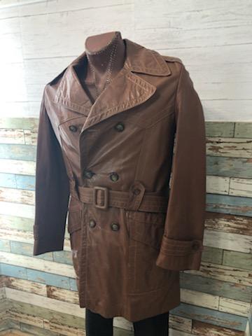 70’s Leather Trench Coat - Hamlets Vintage