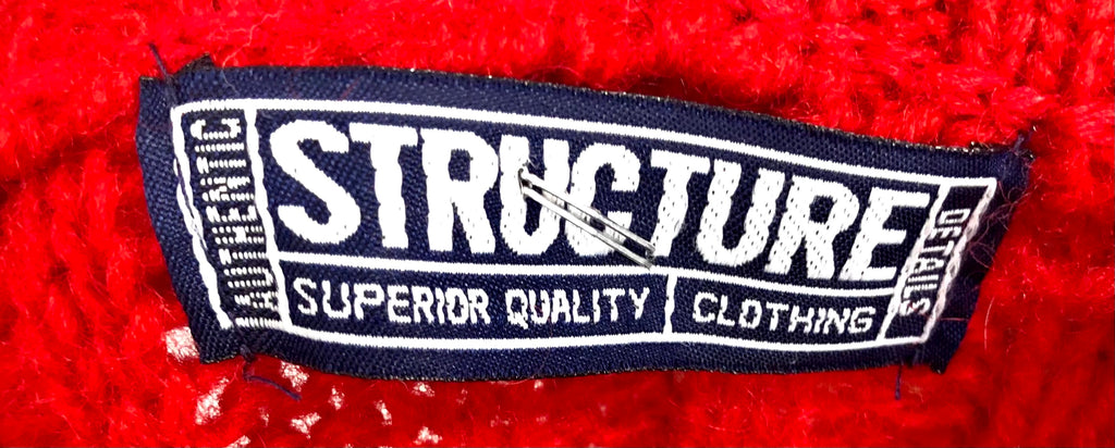 90’s Red and Black Knit Crewneck Sweater - Hamlets Vintage