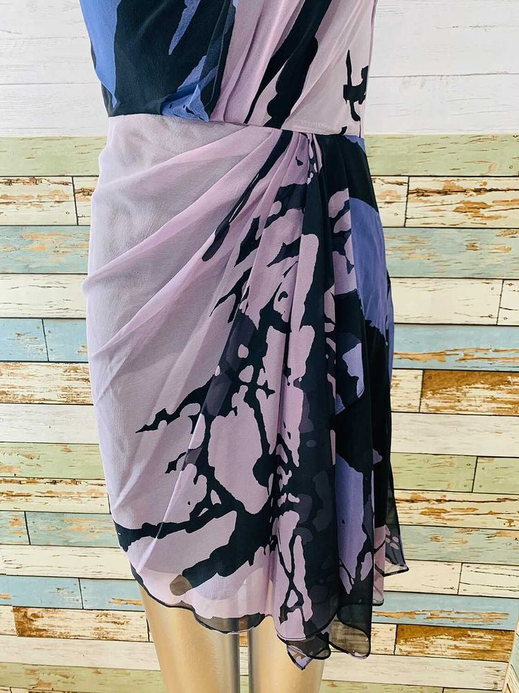 00s Silk Drape Print Non Sleeve Dress by Diane Von Furstenberg - Hamlets Vintage