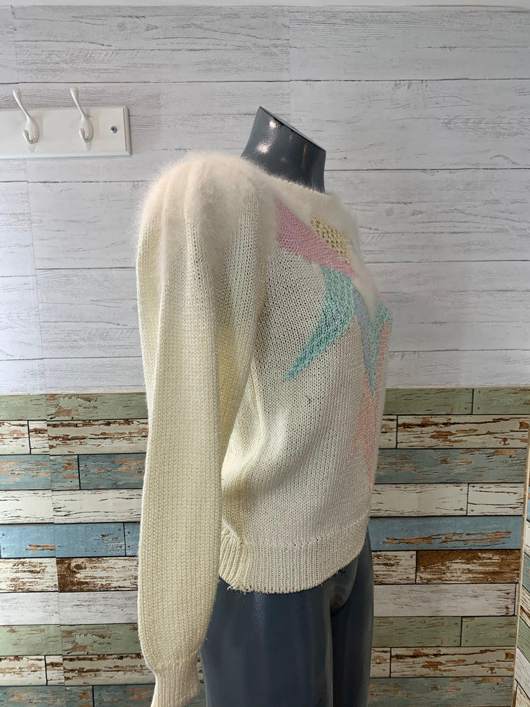 80’s Abstract Pastel Colors Sweater - Hamlets Vintage