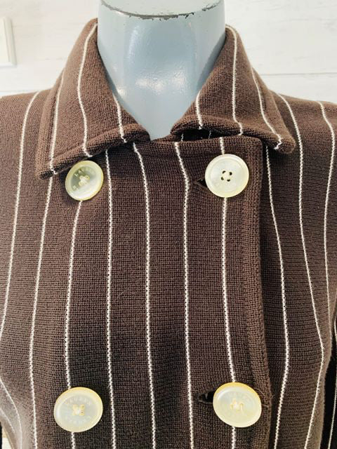 00’s Double Breasted Knit Stripe Short Jacket By Ralph Lauren - Hamlets Vintage