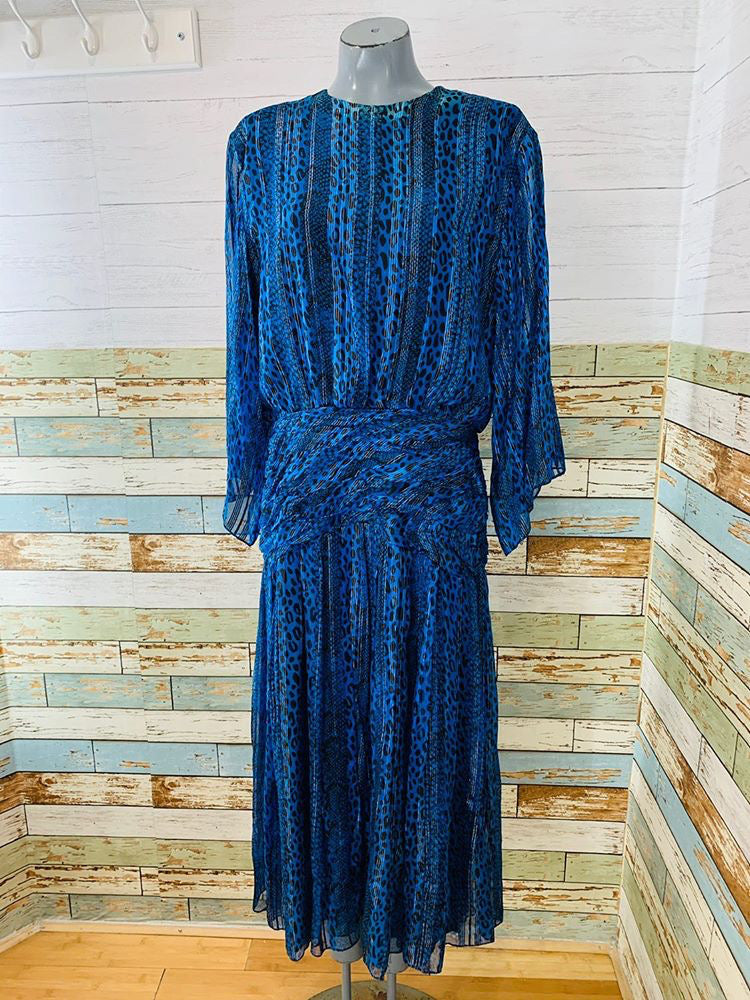 90s - Long Sleeve Silk Dress - Hamlets Vintage