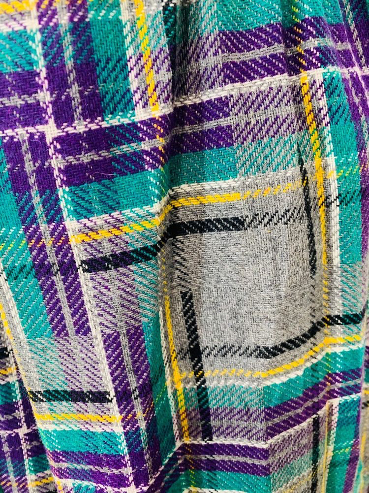 80’s Tartan Wool Skirt  Long Length  By Jack Winter Sport - Hamlets Vintage