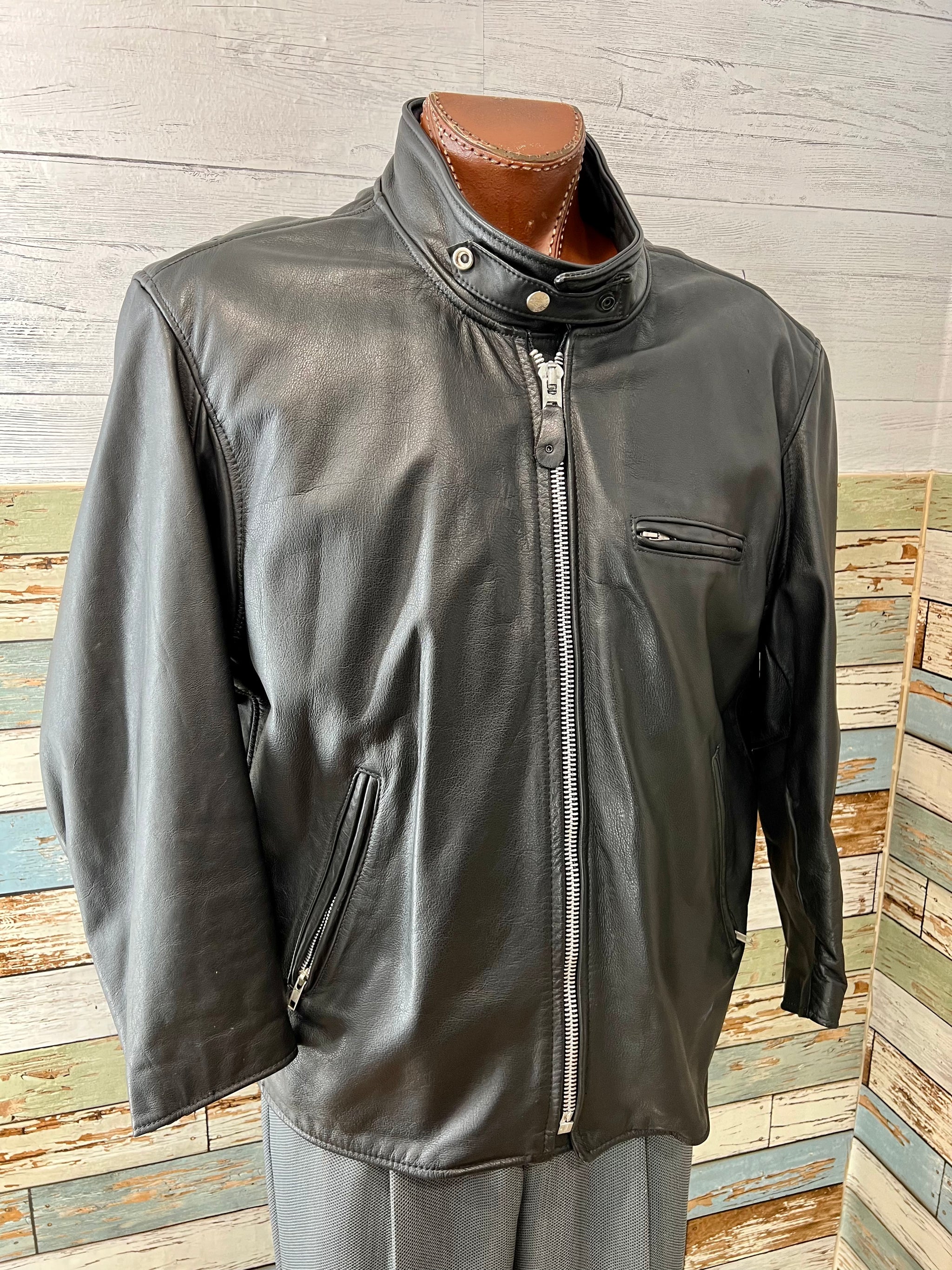 90s★BRANDED GARMENTS★MA-1★USA製 90's Black Leather Jacket by Branded Garments Inc – Hamlets Vintage