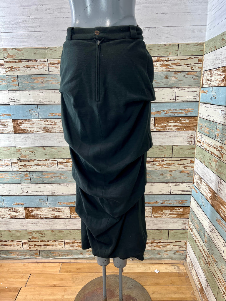 90s/00s Black Draped Maxi Skirt - Hamlets Vintage
