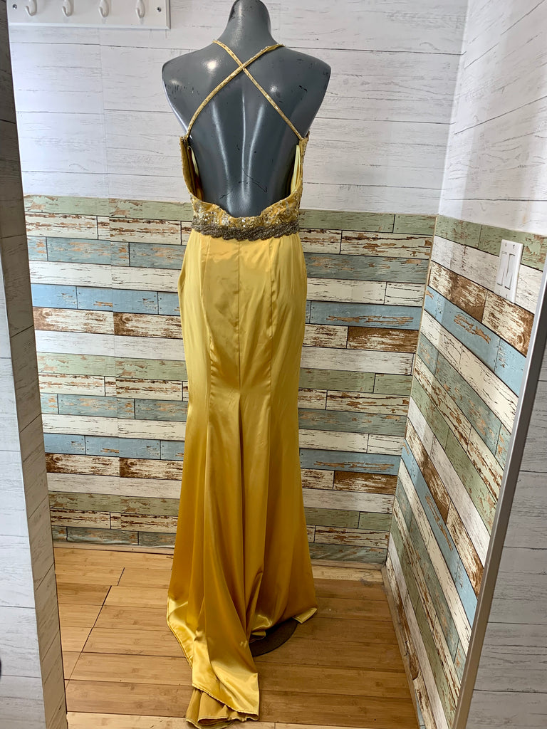 00’s Gold and Silver Beaded Maxi Gown - Hamlets Vintage